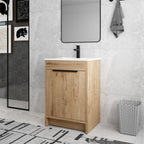 Beingnext Meuble-lavabo 24/30/36 avec porte à fermeture douce et étagère réglable