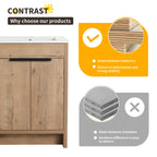 Beingnext Meuble-lavabo 24/30/36 avec porte à fermeture douce et étagère réglable