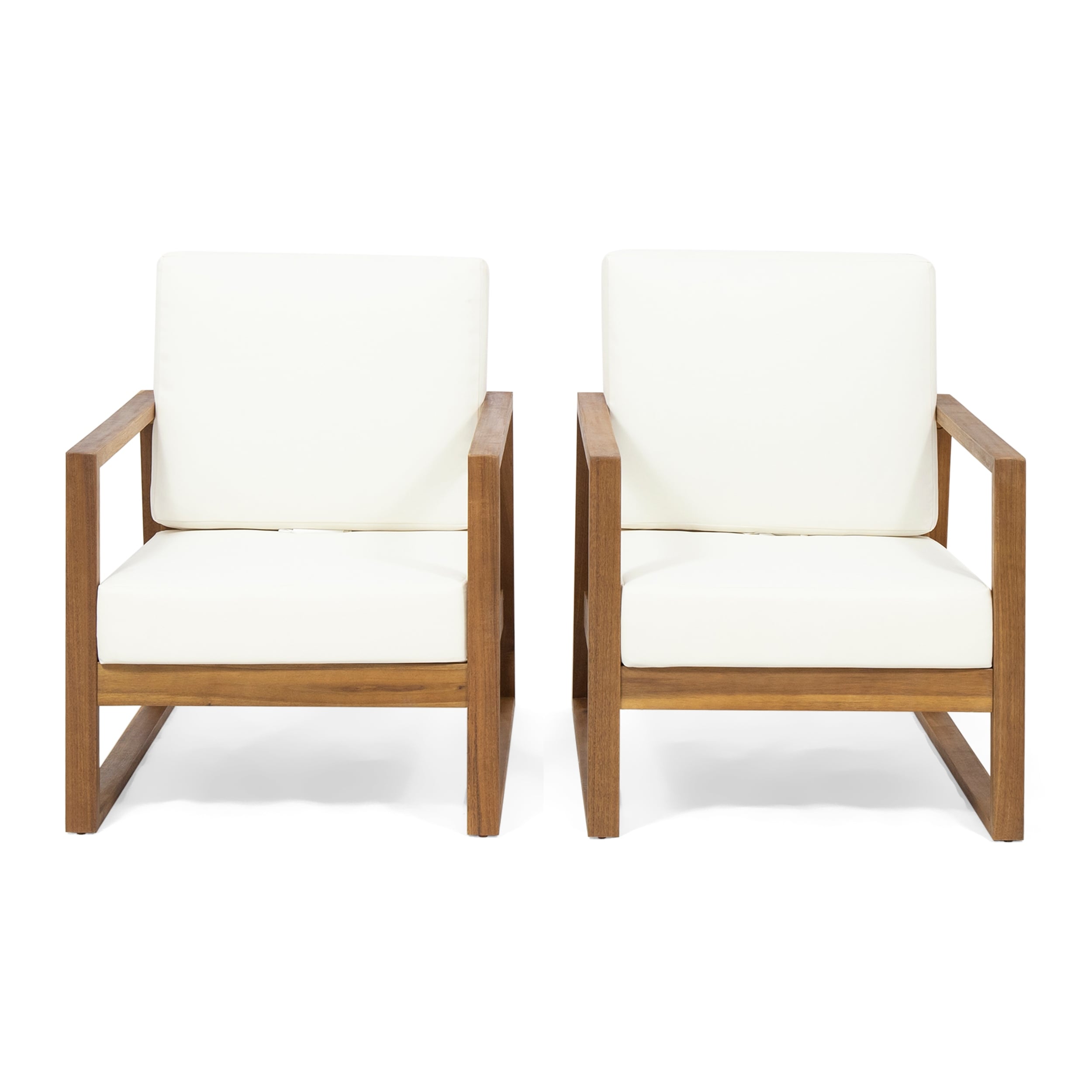 Fauteuils club d'extérieur en bois belge (lot de 2) par Christopher Knight Home