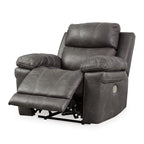 Fauteuil inclinable électrique double Ben, appui-tête réglable, similicuir gris