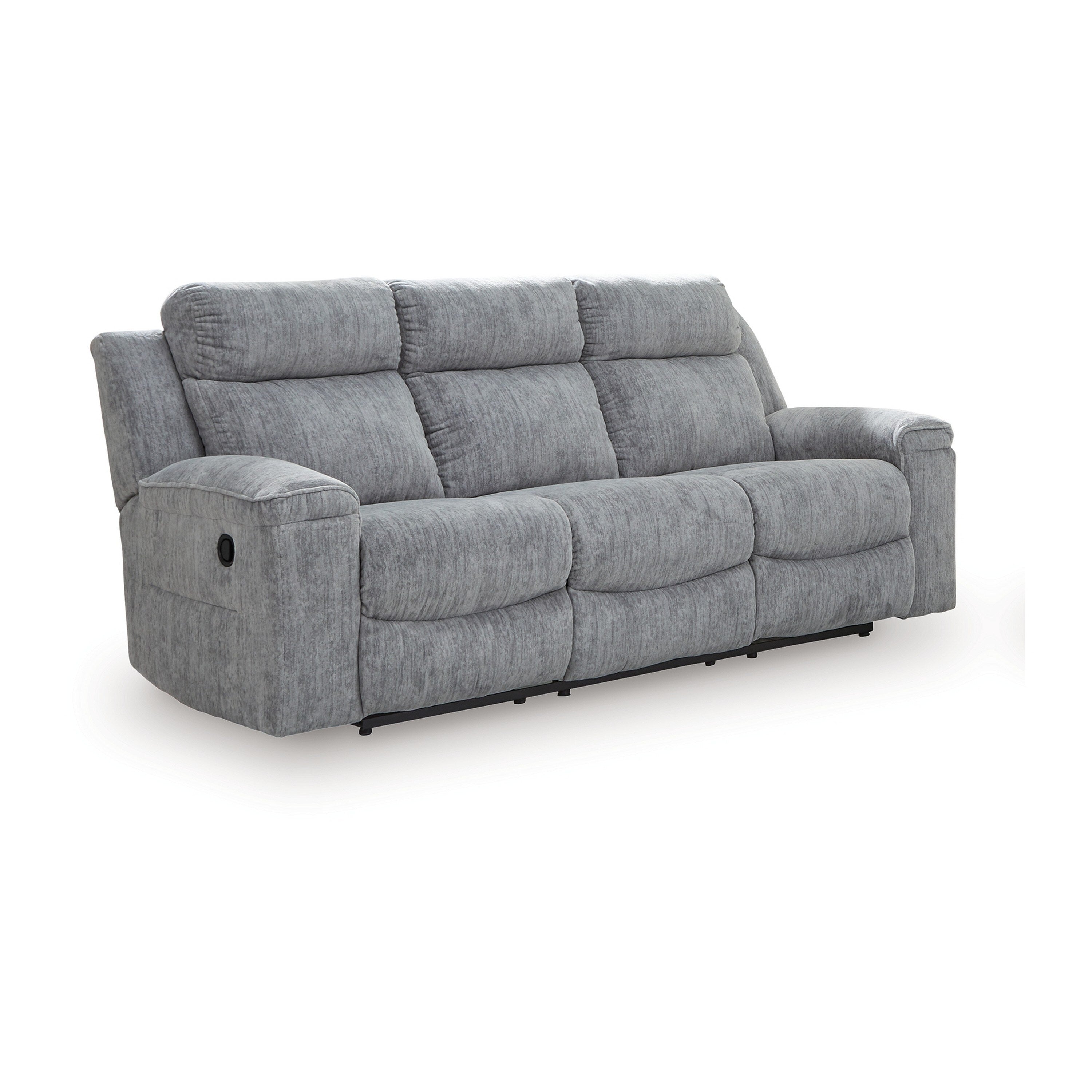 Canapé inclinable manuel Benson, polyester gris, structure en métal, 87 pouces