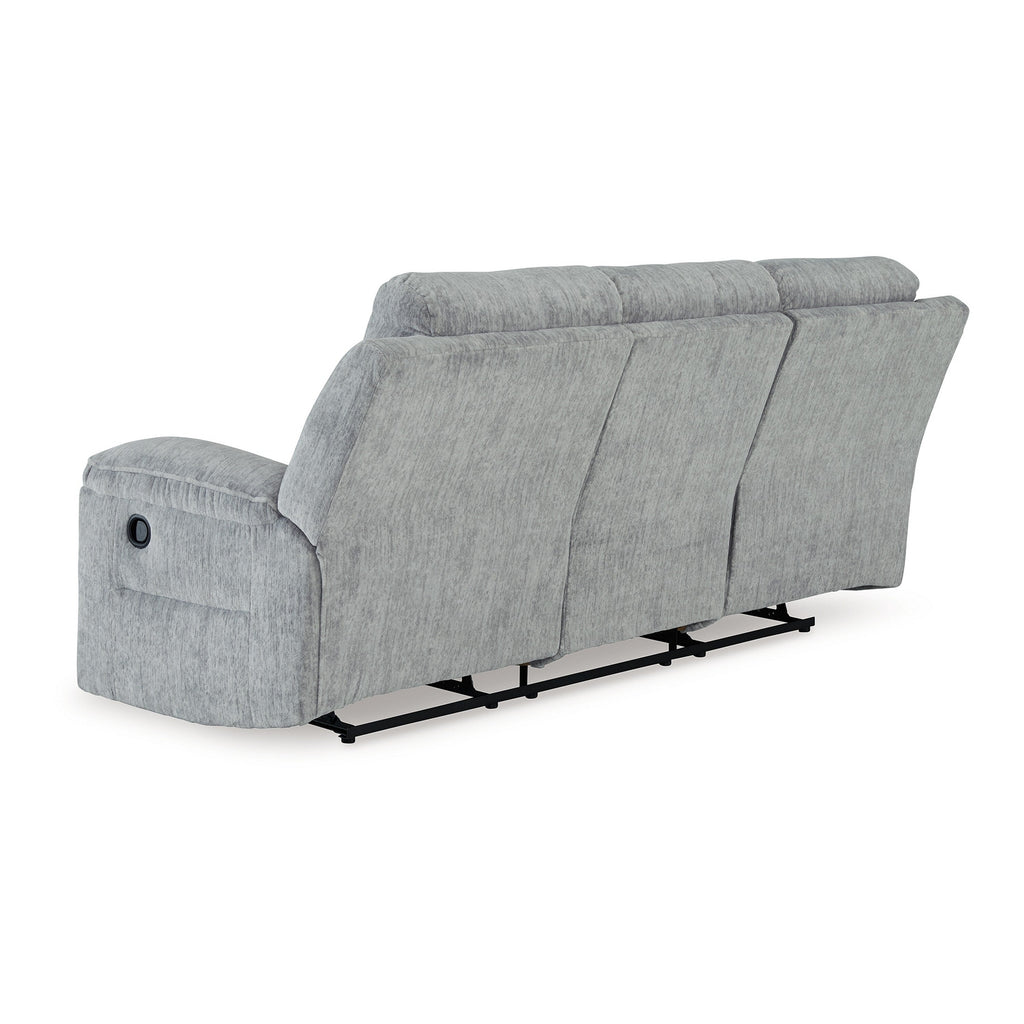 Canapé inclinable manuel Benson, polyester gris, structure en métal, 87 pouces