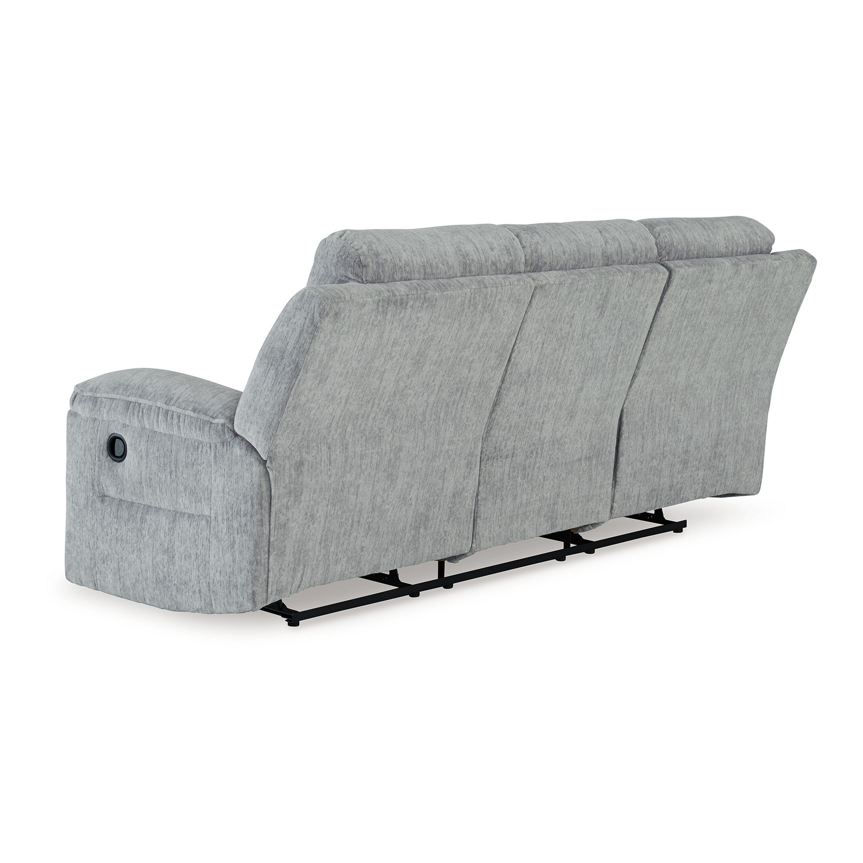 Canapé inclinable manuel Benson, polyester gris, structure en métal, 87 pouces
