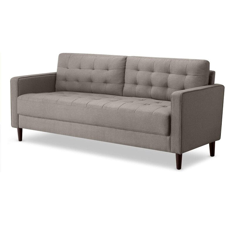 Canapé Benton, coussins capitonnés, montage facile et sans outils, gris pierre