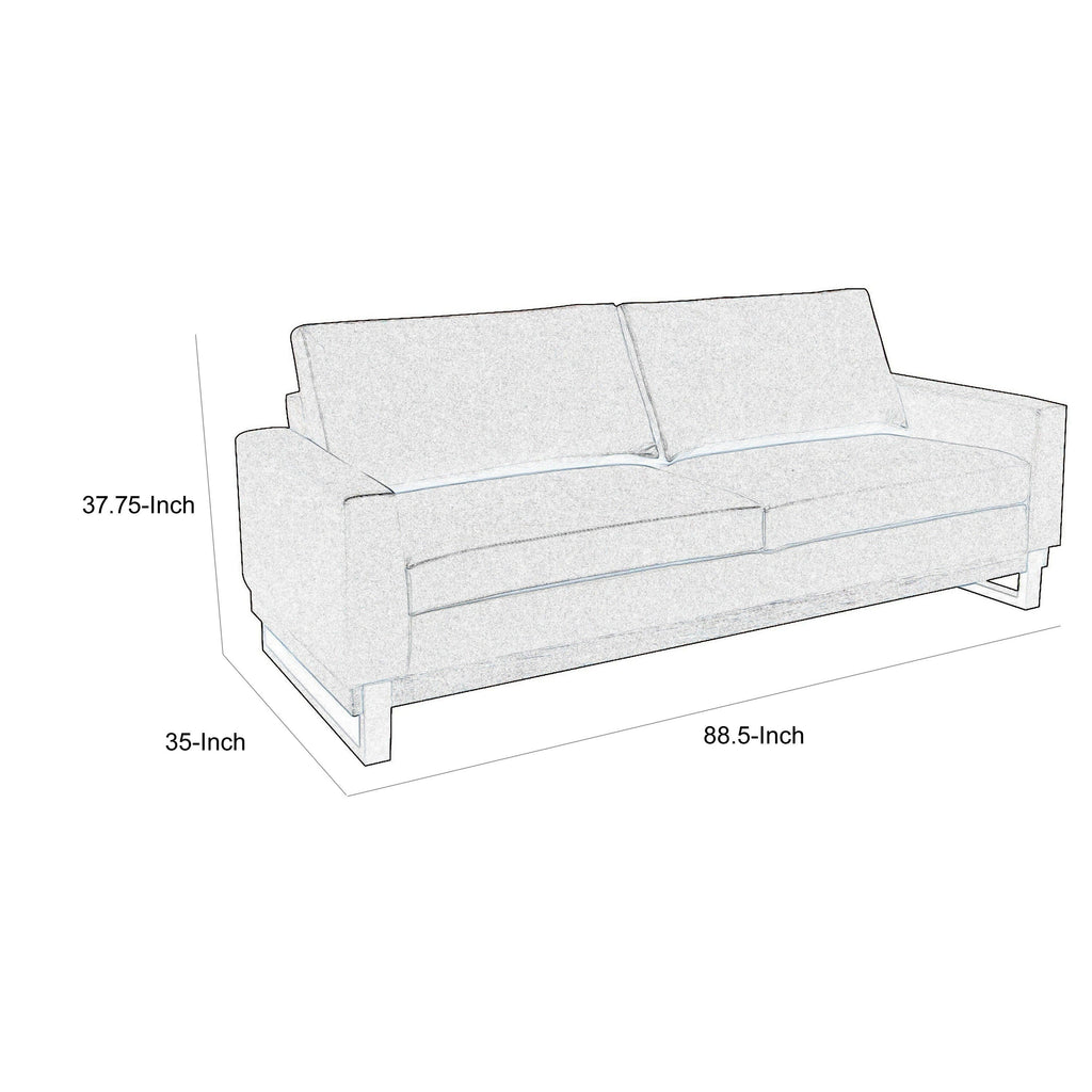 Canapé Berry, similicuir marron chocolat, mousse, pin massif, 226 cm