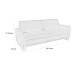 Canapé Berry, similicuir marron chocolat, mousse, pin massif, 226 cm