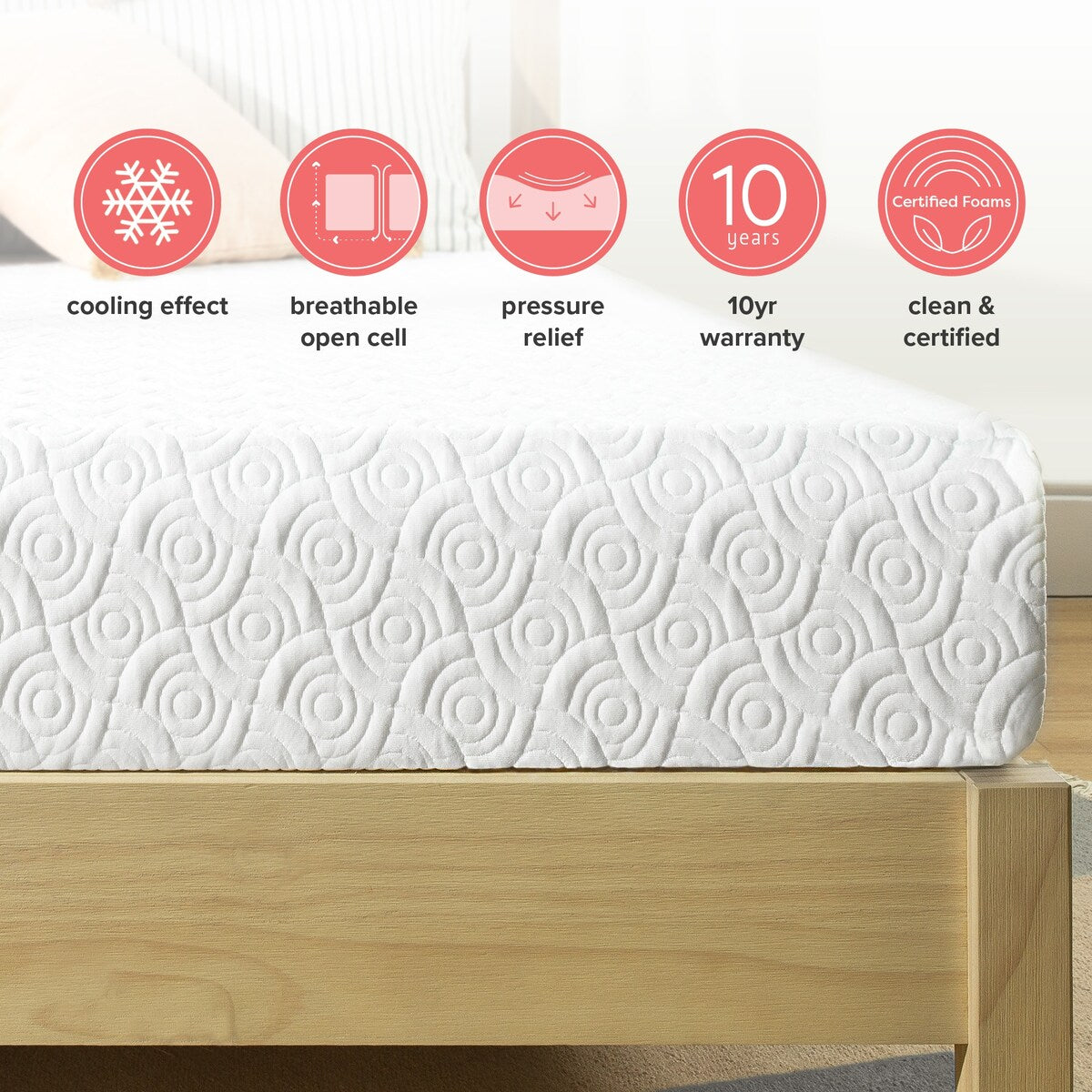 Matelas en mousse à mémoire de forme Signature Gel de 13 pouces avec infusion de gel rafraîchissant