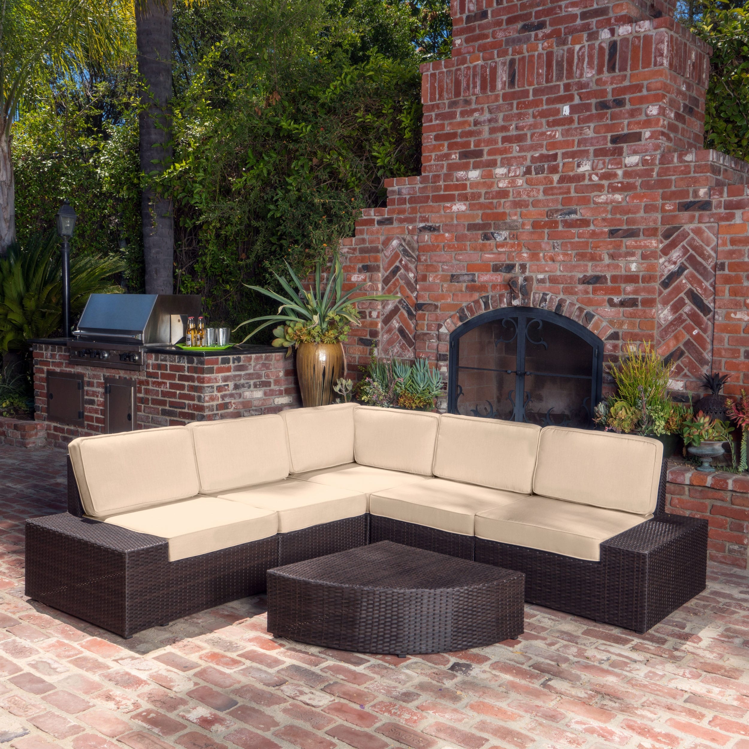 Ensemble de canapés d'extérieur en osier Best Sail Bridge 6 pièces par Havenside Home