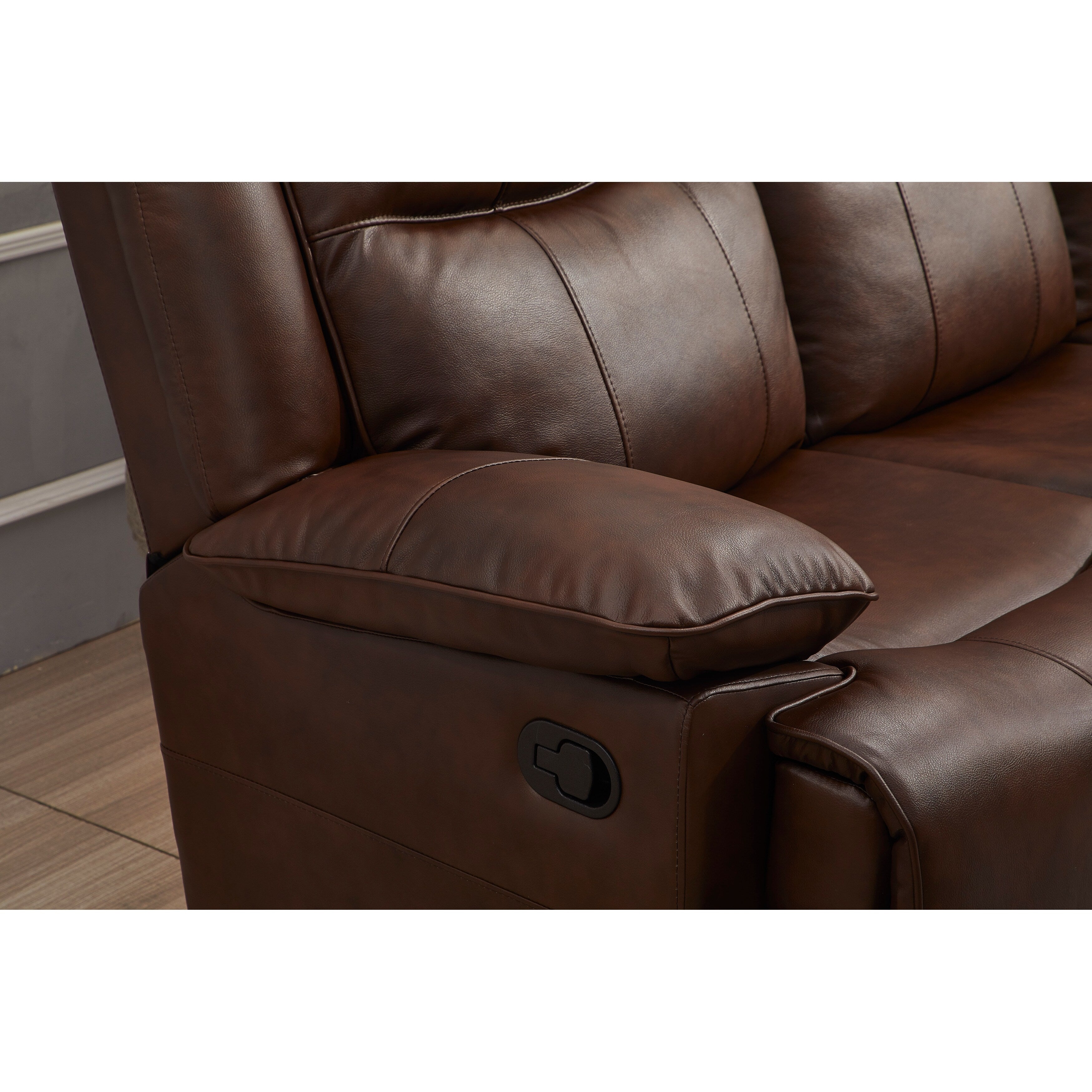 Canapé 3 places inclinable manuellement en cuir reconstitué Betsy Furniture 8006