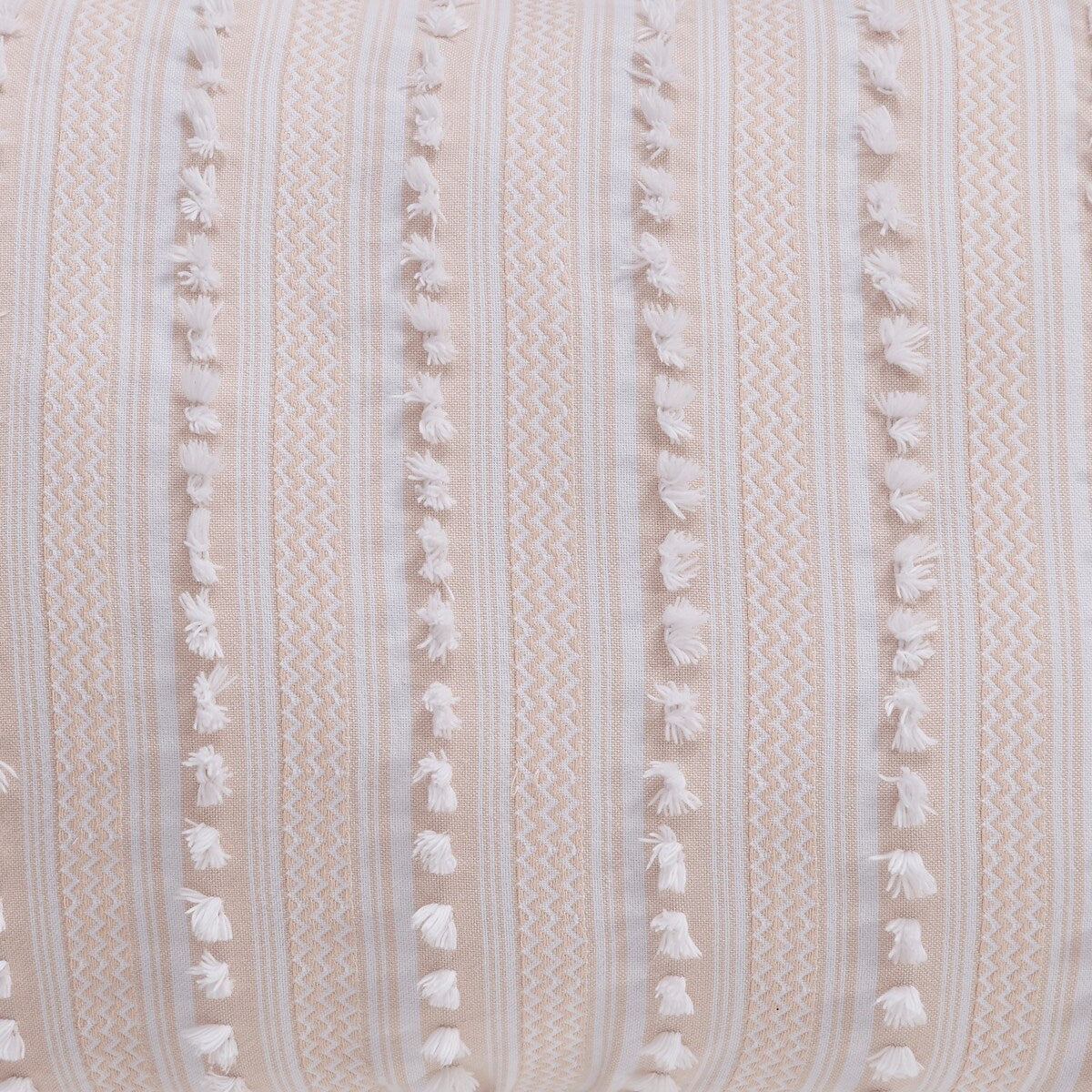 Parure de couette Angelique Better Trends 100 % coton touffeté doux en peluche chenille élégante à rayures lavable en machine et sèche-linge