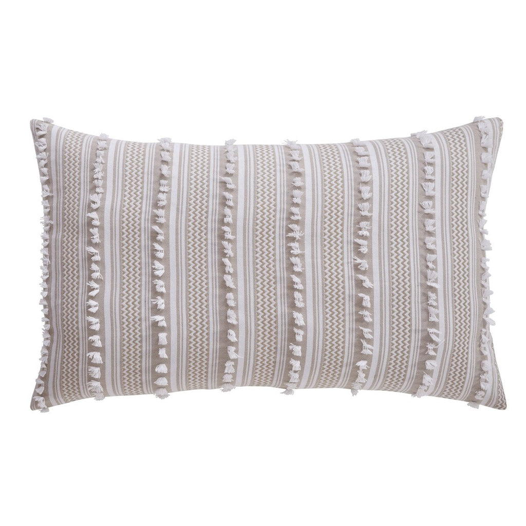 Parure de couette Angelique Better Trends 100 % coton touffeté doux en peluche chenille élégante à rayures lavable en machine et sèche-linge