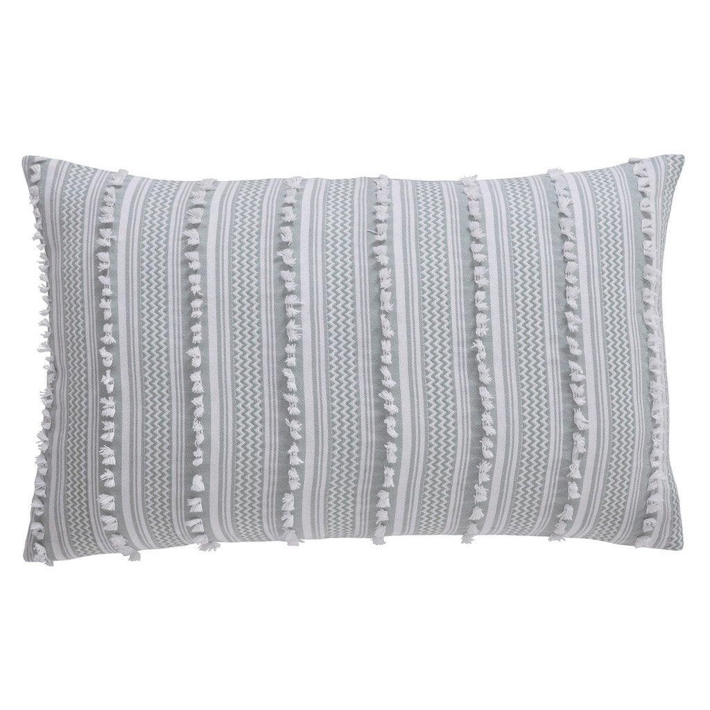 Parure de couette Angelique Better Trends 100 % coton touffeté doux en peluche chenille élégante à rayures lavable en machine et sèche-linge