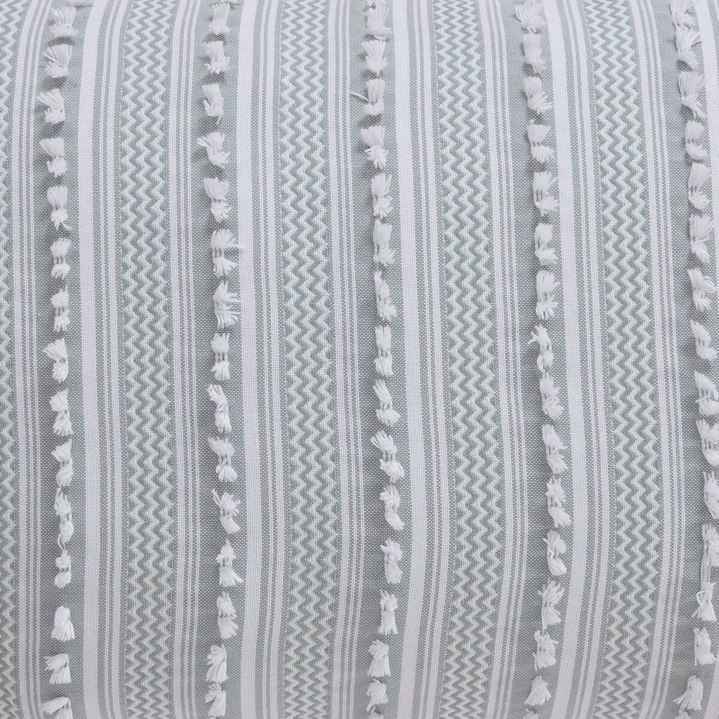 Parure de couette Angelique Better Trends 100 % coton touffeté doux en peluche chenille élégante à rayures lavable en machine et sèche-linge