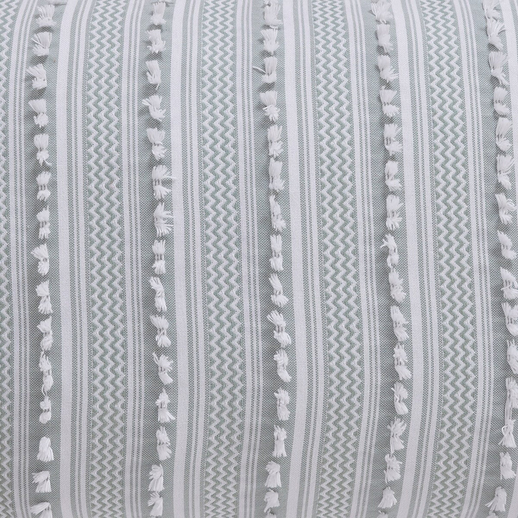 Parure de couette Angelique Better Trends 100 % coton touffeté doux en peluche chenille élégante à rayures lavable en machine et sèche-linge