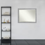 Miroir mural biseauté pour salle de bain - Cadre en nickel brossé Vista