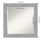 Miroir mural biseauté pour salle de bain - Cadre en nickel brossé Vista