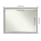Miroir mural biseauté pour salle de bain - Cadre en nickel brossé Vista