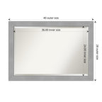 Miroir mural biseauté pour salle de bain - Cadre en nickel brossé Vista