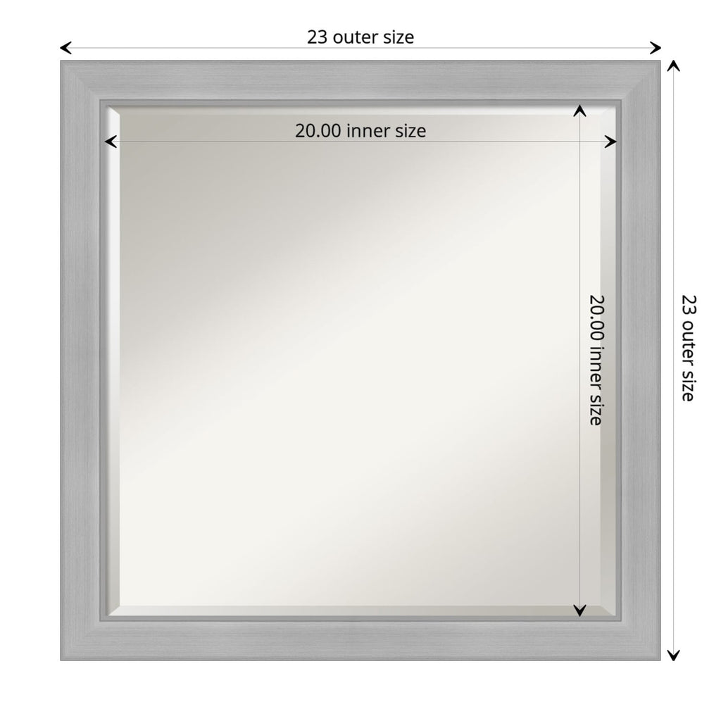 Miroir mural biseauté pour salle de bain - Cadre en nickel brossé Vista