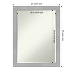 Miroir mural biseauté pour salle de bain - Cadre en nickel brossé Vista