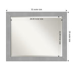 Miroir mural biseauté pour salle de bain - Cadre en nickel brossé Vista