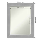 Miroir mural biseauté pour salle de bain - Cadre en nickel brossé Vista