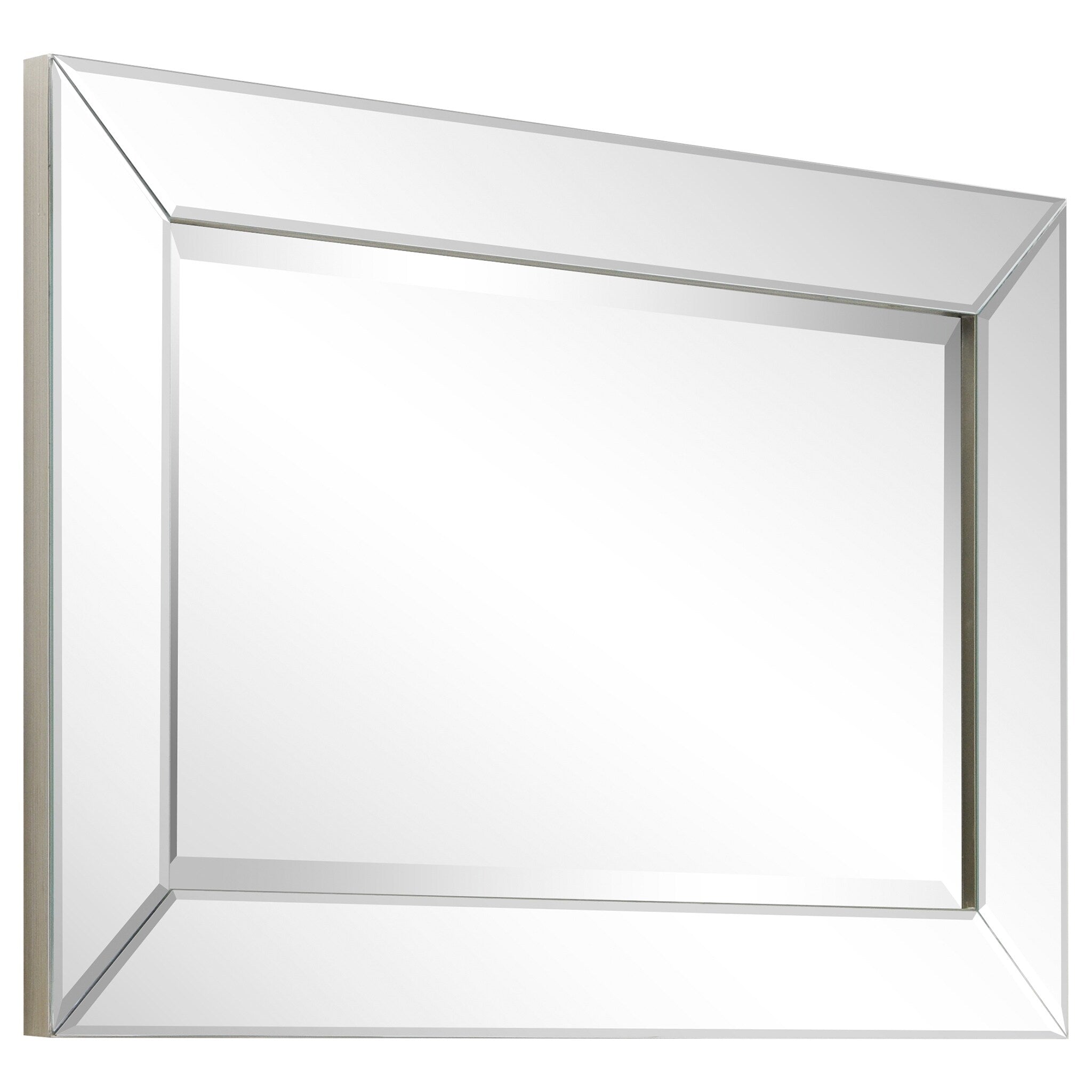 Miroir mural rectangulaire biseauté transparent HD pour salle de bain, coiffeuse et chambre à coucher, 3 tailles
