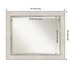 Miroir mural de salle de bain en bois biseauté - Cadre argenté Treillis - Argent Treillis