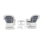 Ensemble de patio pivotant et planeur en osier Biloxi Outdoor White (3 pièces)