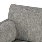 Canapé Birre en tissu chenille tweed noir et ivoire avec pieds en noyer