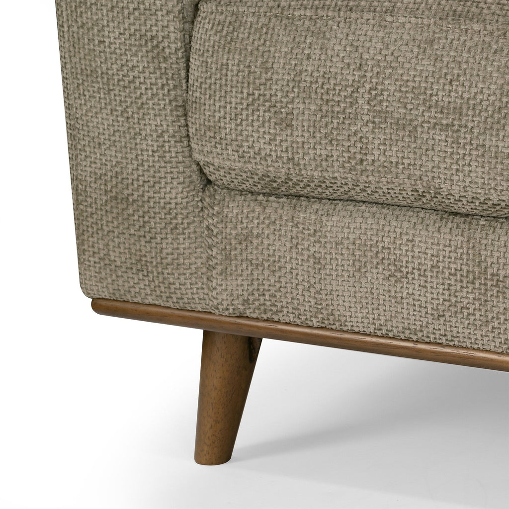 Canapé Bishop en velours côtelé marron avec pieds en bois de noyer