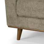 Canapé Bishop en velours côtelé marron avec pieds en bois de noyer