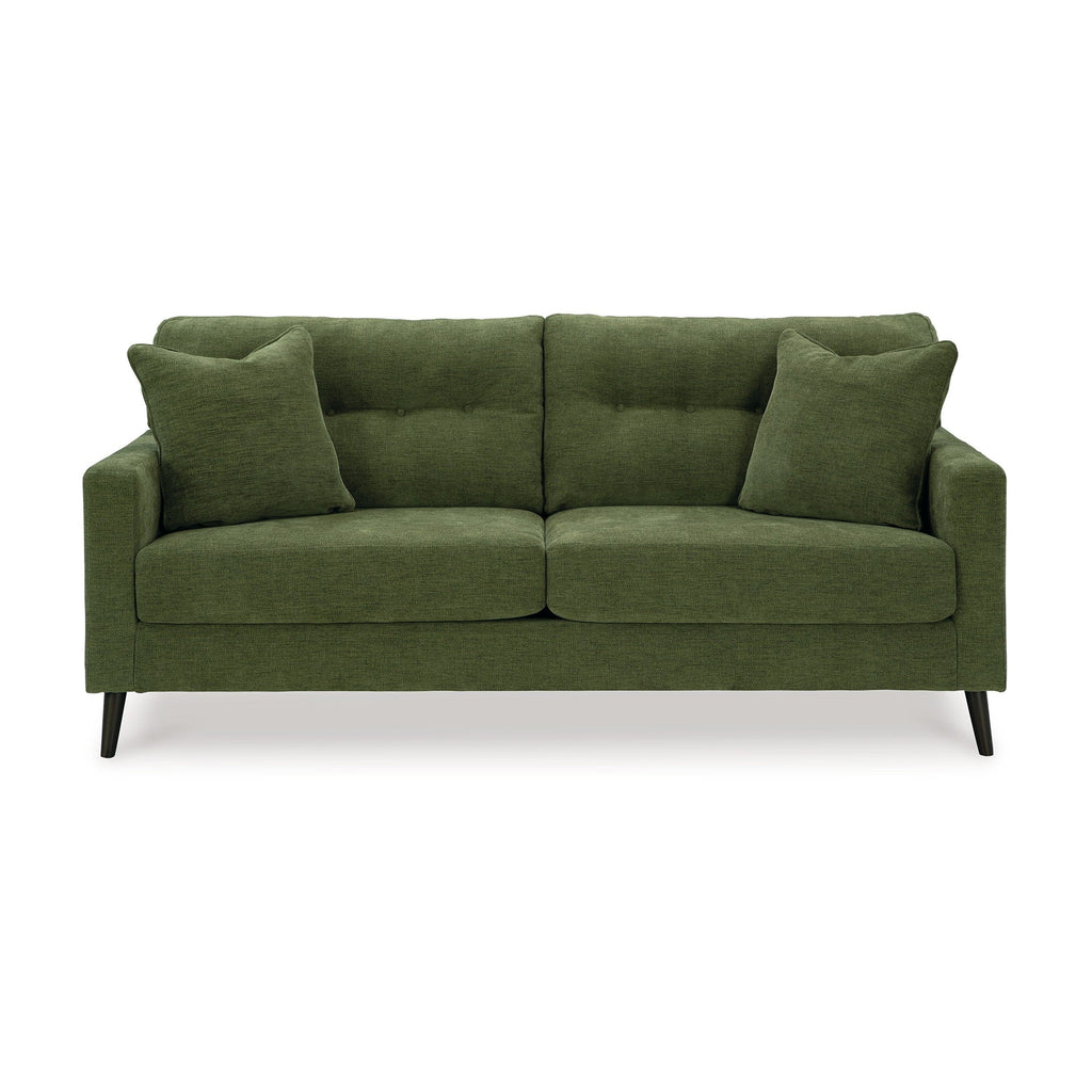 Canapé Bixy, 2 coussins décoratifs, 79 pouces, polyester touffeté vert