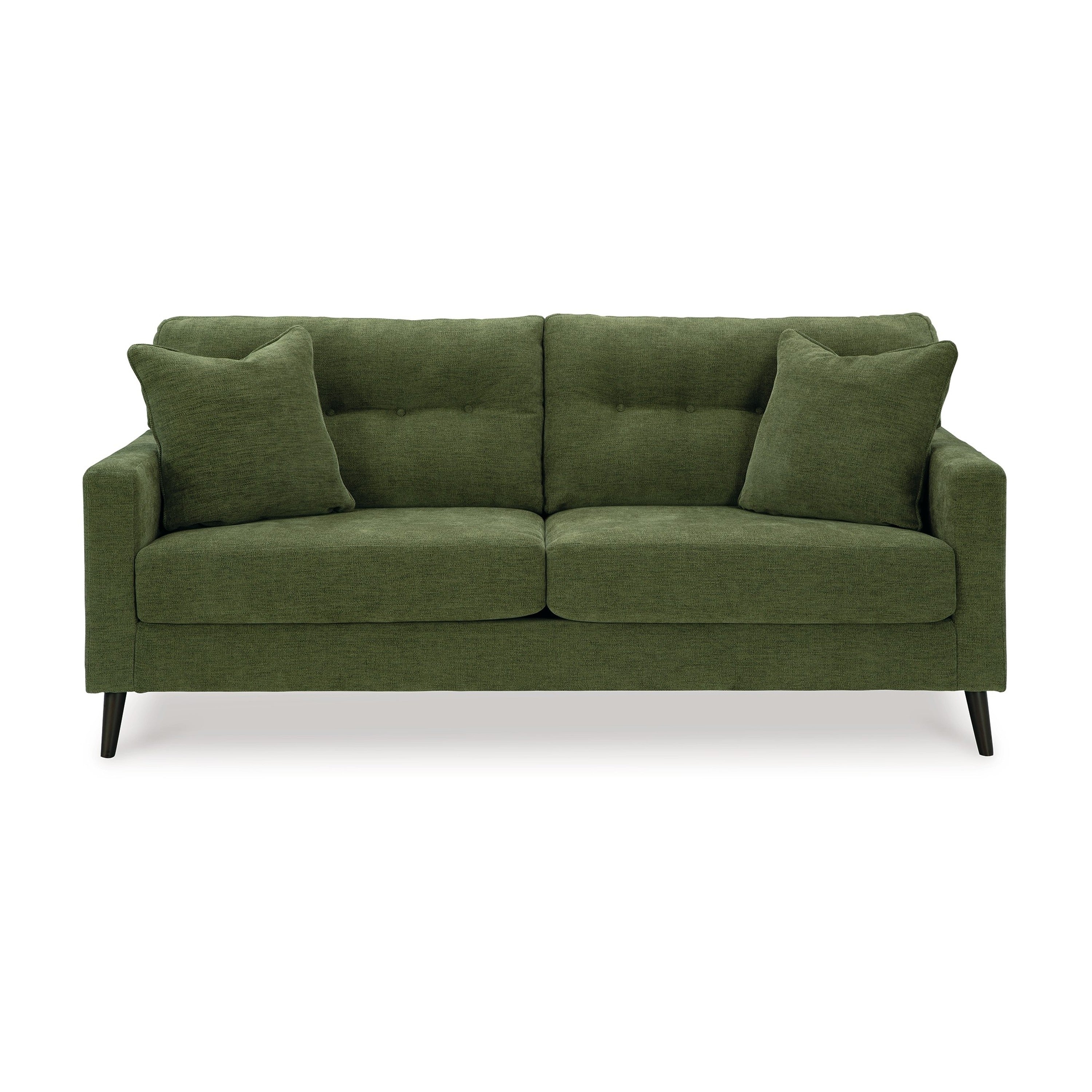 Canapé Bixy, 2 coussins décoratifs, 79 pouces, polyester touffeté vert