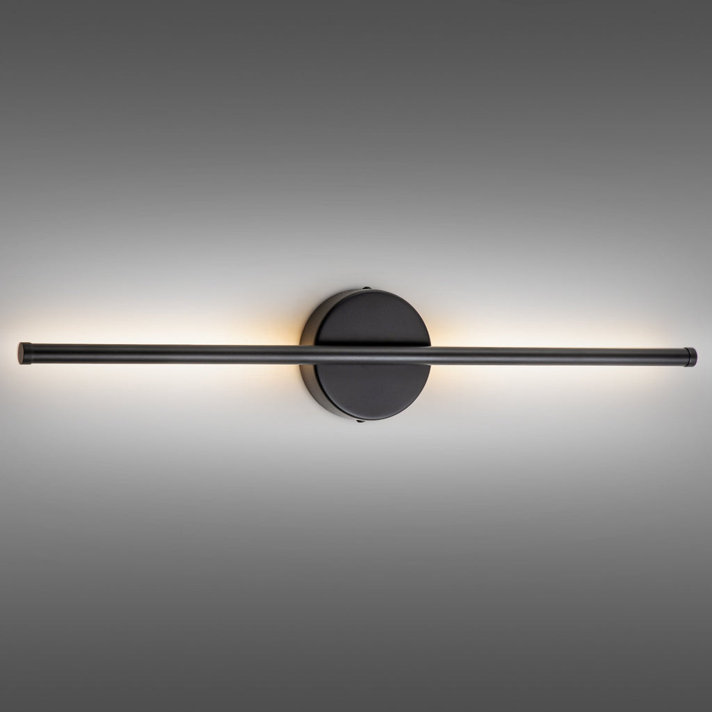 Applique murale linéaire moderne à 1 ampoule, noire/dorée/nickel, à LED, à intensité variable, pour salle de bain
