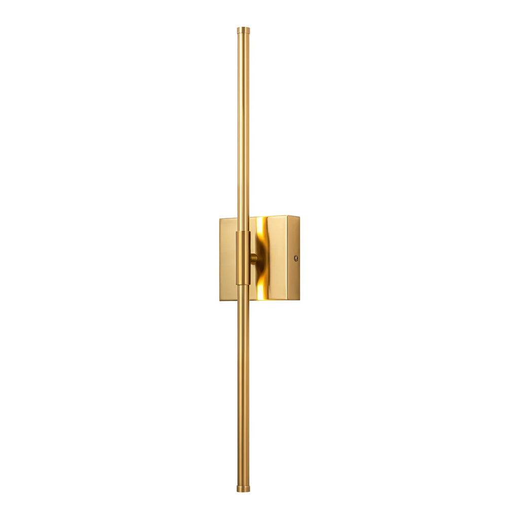 Applique murale linéaire moderne à 1 ampoule, noire/dorée/nickel, à LED, à intensité variable, pour salle de bain