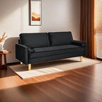 Canapé 3 places noir avec coussin en coton