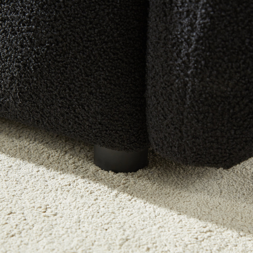 Canapé 1 place en tissu noir de 39,7 pouces avec rembourrage en mousse souple