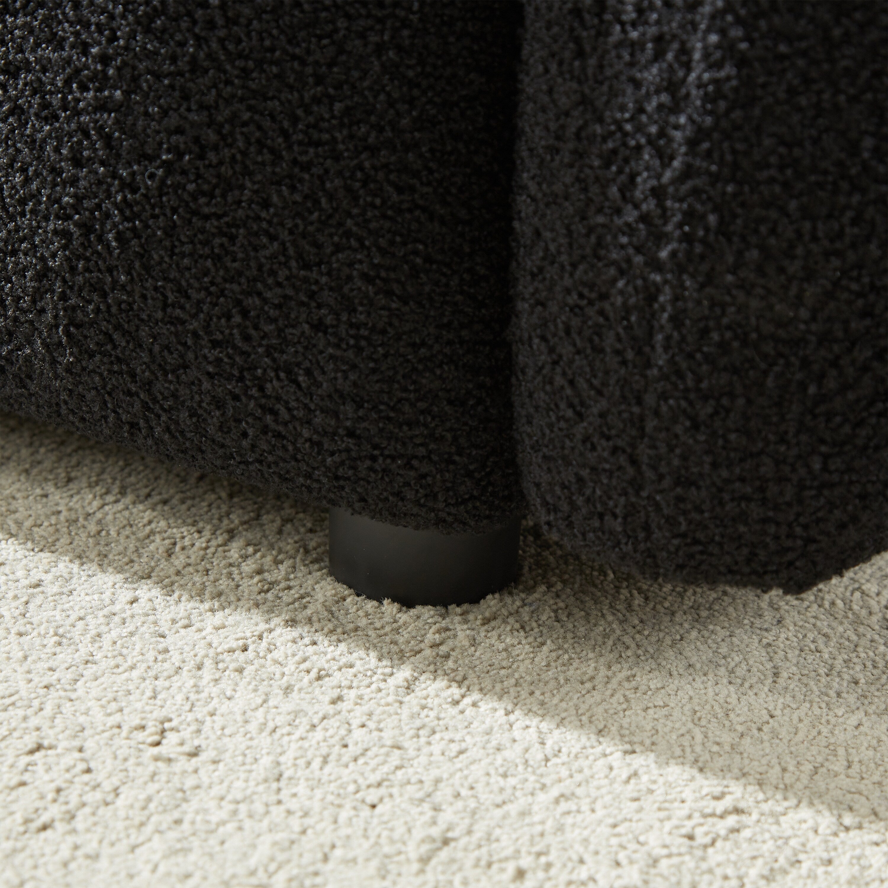 Canapé 1 place en tissu noir de 39,7 pouces avec rembourrage en mousse souple