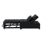 Canapé-lit ottoman simple pliable noir 39,8 avec dossier réglable et oreillers pour salon