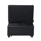 Canapé-lit ottoman simple pliable noir 39,8 avec dossier réglable et oreillers pour salon
