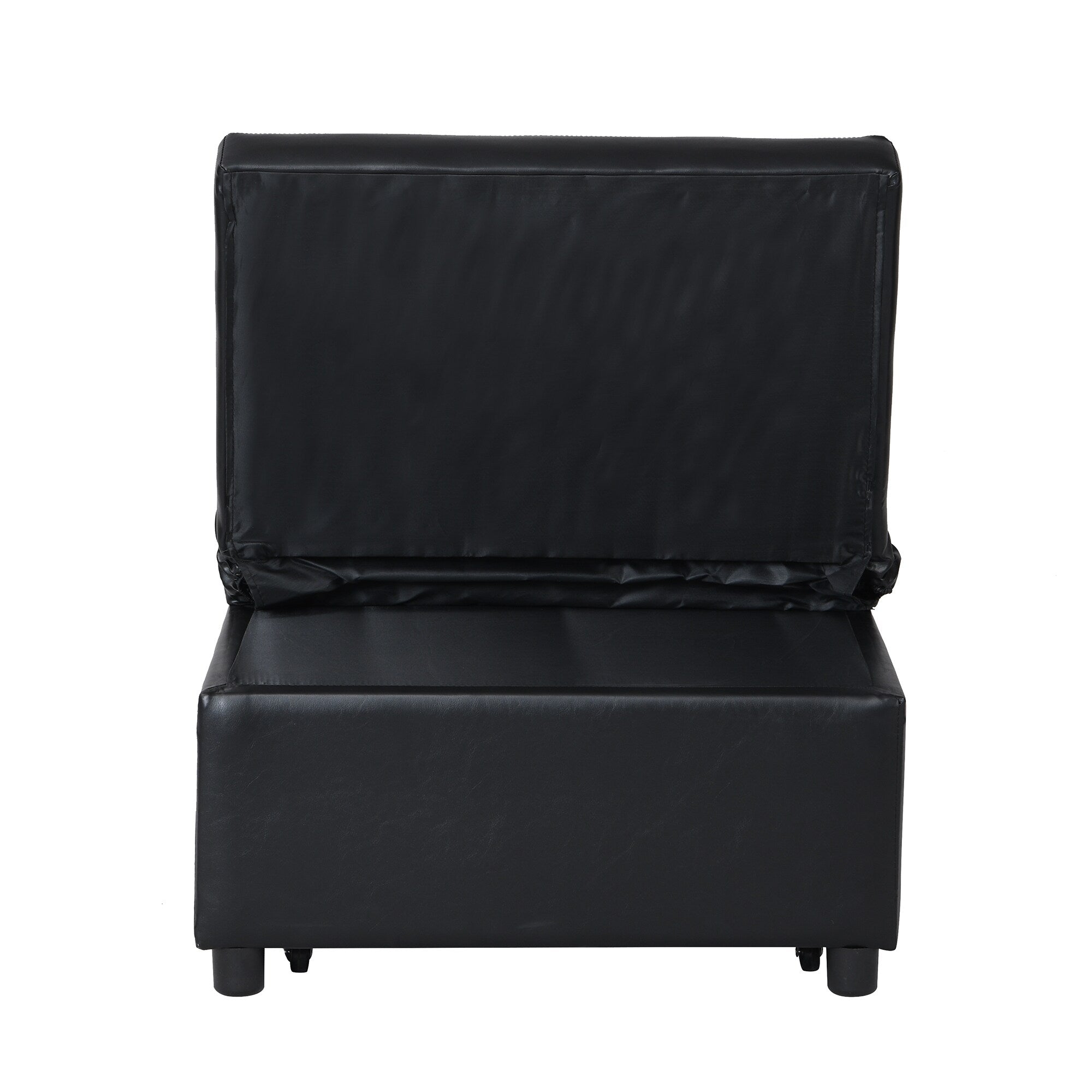Canapé-lit ottoman simple pliable noir 39,8 avec dossier réglable et oreillers pour salon