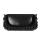 Canapé causeuse en similicuir noir 49,5" avec pieds tournés et clous décoratifs pour le salon