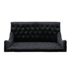 Canapé causeuse capitonné en velours noir 50,25 pouces avec pieds en bois pour salon