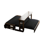 Canapé-lit convertible 3-en-1 noir 52,4 pouces avec système hydraulique et rangement, deux coussins moelleux pour le salon