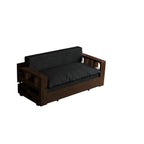 Canapé-lit convertible 3-en-1 noir 52,4 pouces avec système hydraulique et rangement, deux coussins moelleux pour le salon