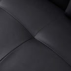 Canapé-lit pliant noir 66 avec pieds en métal argenté et porte-gobelet pour salon