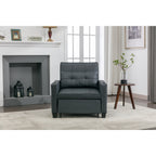 Canapé convertible 3 en 1 en similicuir noir 68.12 avec ports USB et tissu résistant à l'usure pour le salon