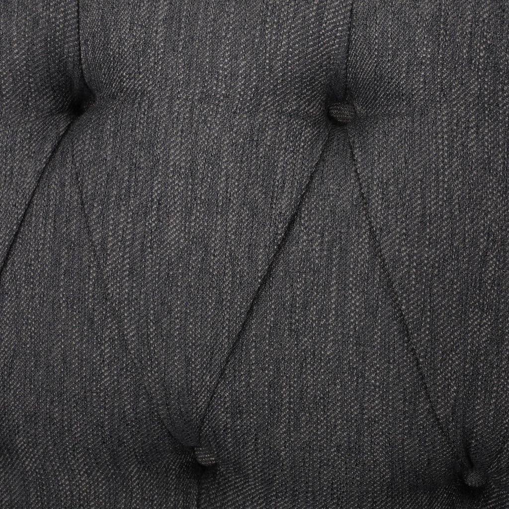 Canapé 3 places en tissu noir 74 avec détails rivetés, revêtement durable et design spacieux pour le salon