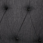 Canapé 3 places en tissu noir 74 avec détails rivetés, revêtement durable et design spacieux pour le salon